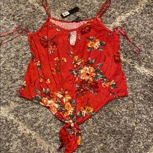 Red/Floral Tank top